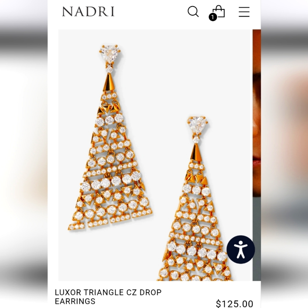 GORGEOUS NADRI LUXOR GOLD CZ EARRINGS